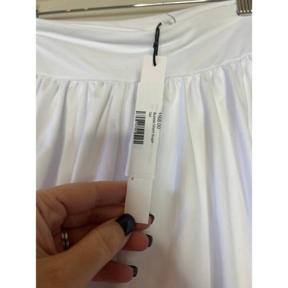 NWT Susana Monaco Smocked Elastic Waistband Back Poplin Bubble Short White - Picture 5 of 8